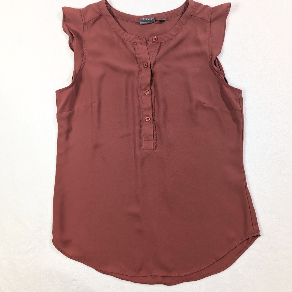 Chic Coral Ruffle Popover Top | Soho‎ New York & Co | Small